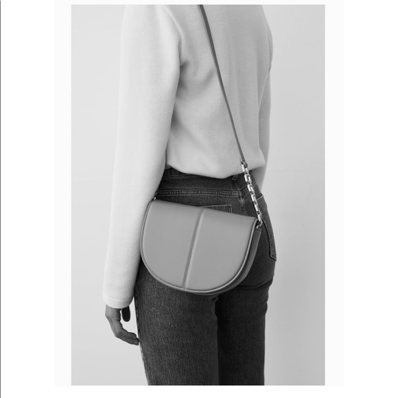 Zara 100% Leather Crossbody/Shoulder Bag W Gold Chain Hardware Black - Picture 7 of 16